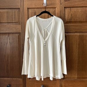We the Free Waffle V-Neck Flowy Tunic